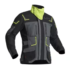 Geacă moto textil Lindstrands Myrvik gri/negru/galben