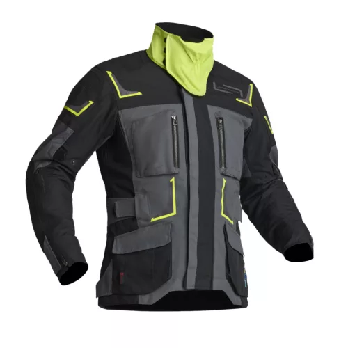 Geacă moto textil Lindstrands Myrvik gri/negru/galben