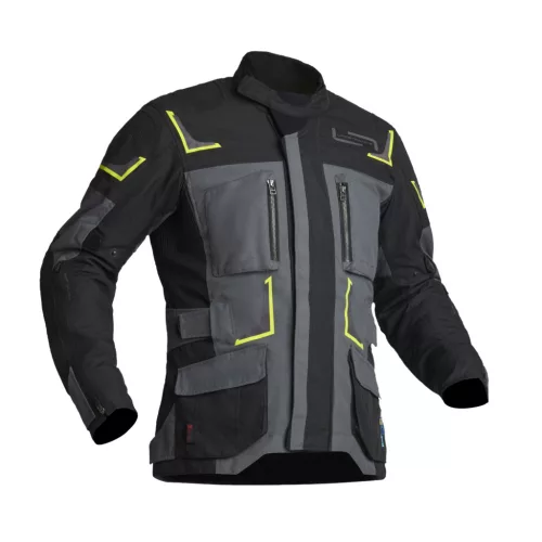 Geacă moto textil Lindstrands Myrvik gri/negru/galben