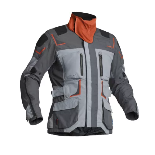 Geacă moto textil Lindstrands Myrvik gri deschis/negru/portocaliu
