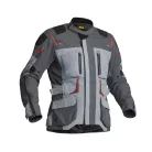 Geacă moto textil Lindstrands Myrvik gri deschis/negru/portocaliu