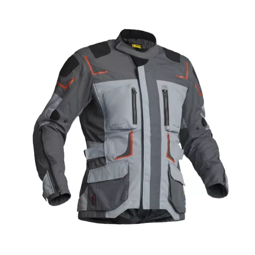 Geacă moto textil Lindstrands Myrvik gri deschis/negru/portocaliu