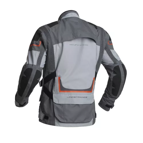 Geacă moto textil Lindstrands Myrvik gri deschis/negru/portocaliu