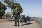 Geacă moto piele/textil Lindstrands Sanden negru