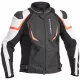 Geacă moto piele/textil Lindstrands Sanden negru/alb