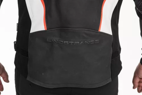 Geacă moto piele/textil Lindstrands Sanden negru/alb