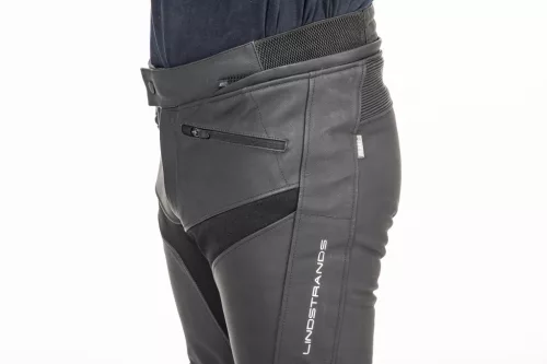 Pantaloni moto piele/textil Lindstrands Sanden negru