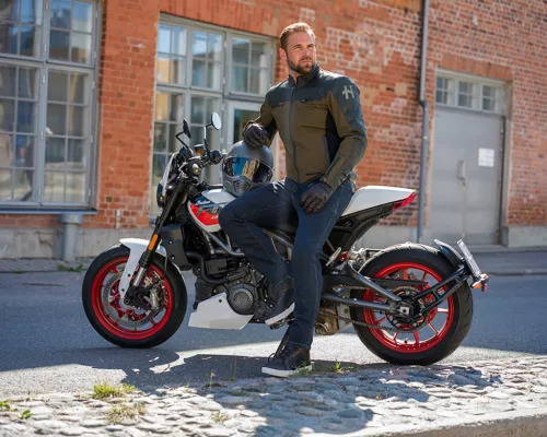 Blugi moto Lindstrands Lejen albastru