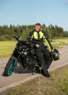 Geacă moto textil Lindstrands Lomsen negru/galben fluo