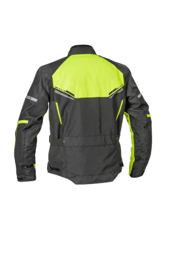 Geacă moto textil Lindstrands Lomsen negru/galben fluo