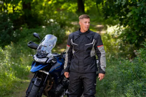 Geacă moto textil Lindstrands Sylarna negru/gri deschis