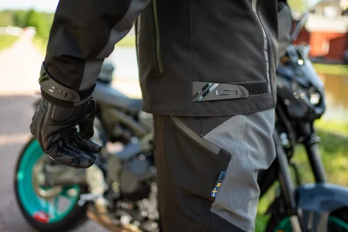 Pantaloni moto textil Lindstrands Lofsdalen negru/gri oțel