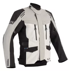 Geacă moto textil Lindstrands Storbo gri deschis/negru
