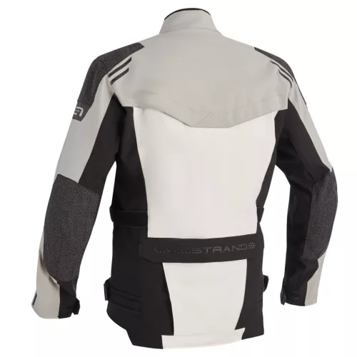 Geacă moto textil Lindstrands Storbo gri deschis/negru