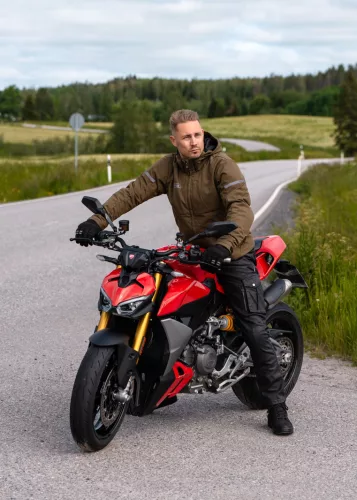 Geacă moto textil Lindstrands Hamra oliv