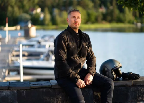 Cămașă moto textil Lindstrands Kullberg negru/gri
