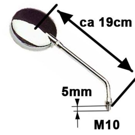 Motopro - Oglinda Universala, M10 - Crom [Scurta]