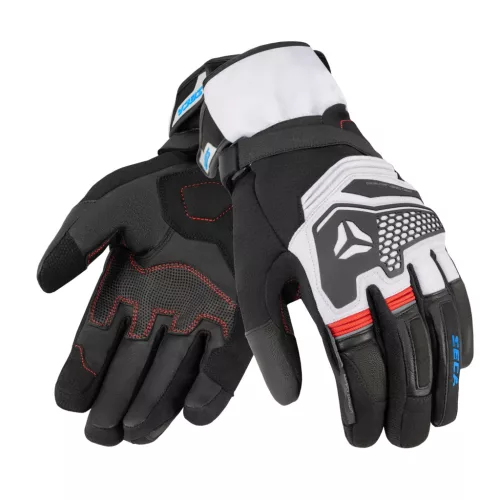Mănuși moto SECA Turismo WP vară roșu/albastru/gri