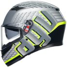 Casca Agv K3 E2206 Fortify Gri / Negru / Galben Fluo