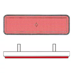 Catadioptru V Parts dreptunghiular 96x27 mm roșu 8158
