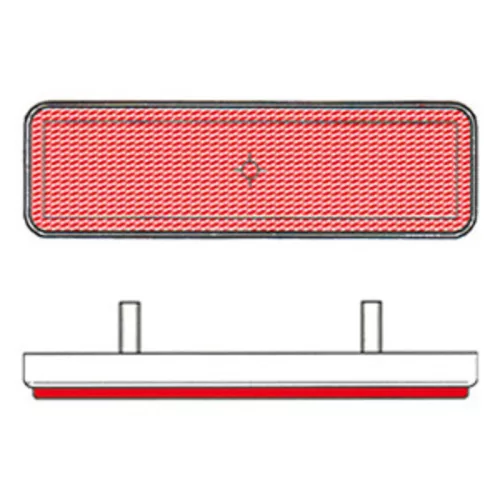 Catadioptru V Parts dreptunghiular 96x27 mm roșu 8158