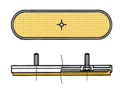 Catadioptru V Parts oval 96x27 mm portocaliu 8161