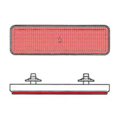   Catadioptru V Parts dreptunghiular roșu, prindere cu 2 cleme 8164