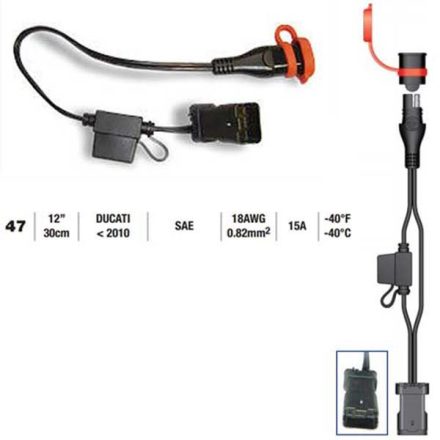 Optimate - Cablu Adaptor Ducati '10- >Sae, 15Ah L=0.3M #47