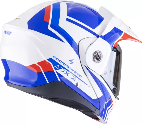 Casca Scorpion ADX-2 Lewis Alb Albastru Rosu