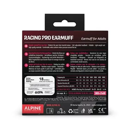 Antifoane Alpine Motogp Racing Pro Earmuff negru
