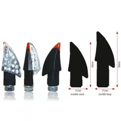   Semnalizatoare LED Bihr Blade corp negru, lentilă transparentă (pereche), scurte A10-50040