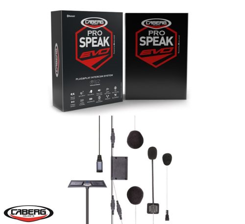 Sistem comunicatie moto complet Bluetooth Caberg Pro Speaker Evo Intercom - kit 1 bucata (pentru 1 utilizator)