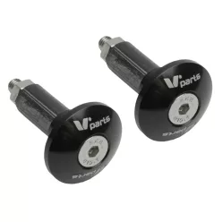   Capete ghidon V Parts aluminiu Ø12-18 mm negre ASOT-287-VPARTS-BK