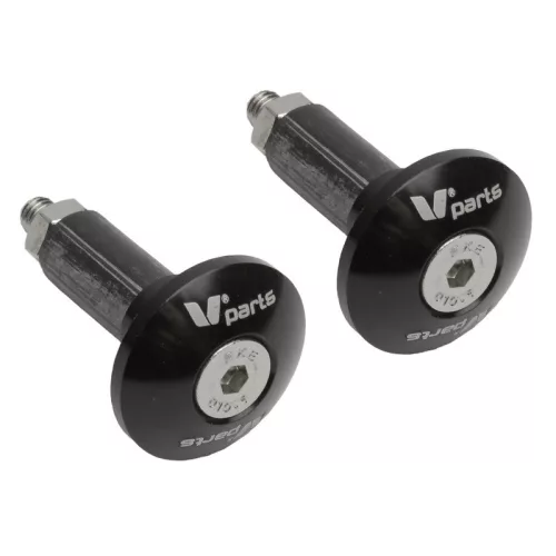 Capete ghidon V Parts aluminiu Ø12-18 mm negre ASOT-287-VPARTS-BK
