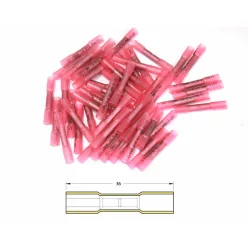   Conectori cap la cap termocontractabili Bihr 0,5–1,5 mm², roșu transparent (50 buc) BHT1