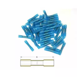   Conectori cap la cap termocontractabili Bihr 1,5–2,5 mm², albastru transparent (50 buc) BHT2