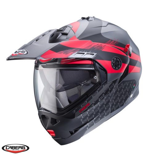 Casca Caberg Tourmax X SV Sarabe L2 gun metal (titanium)/negru/rosu mat