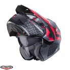 Casca Caberg Tourmax X SV Sarabe L2 gun metal (titanium)/negru/rosu mat