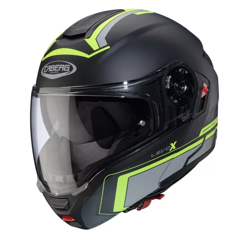 Casca Caberg Levo X Elite L6 negru/gri/galben fluor mat Pinlock ready