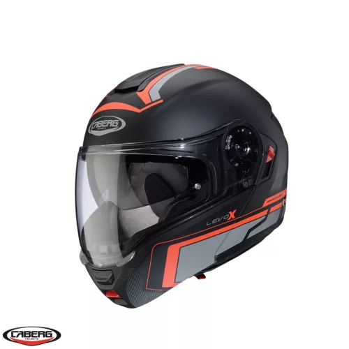 Casca Caberg Levo X Elite L7 negru/gri/rosu fluor mat Pinlock ready