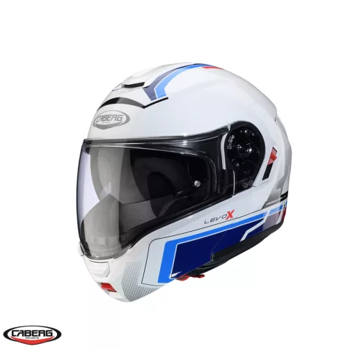 Casca Caberg Levo X Elite O5 alb/albastru/rosu lucios Pinlock ready