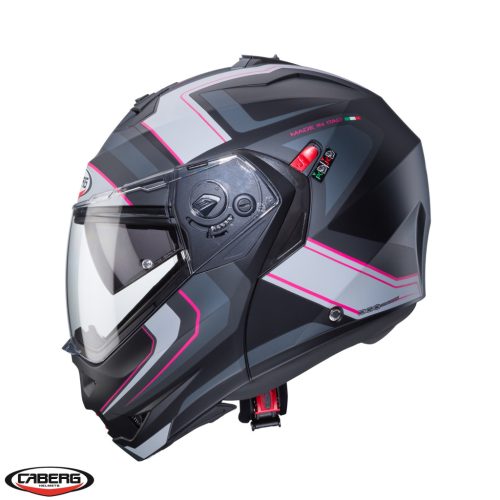 Casca Caberg Duke X SV Tour G5 negru/fuchsia /antracit mat Pinlock ready - lentila Pinlock inclusa - Negru/fuchsia/antracit mat