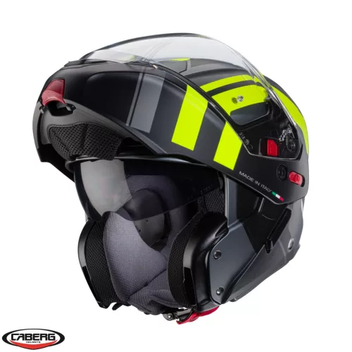 Casca Caberg Horus X Road L1 gun metal /negru/galben fluor mat Pinlock ready