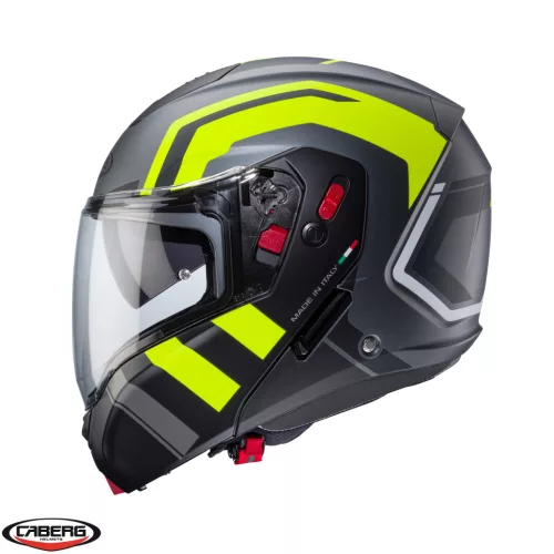 Casca Caberg Horus X Road L1 gun metal /negru/galben fluor mat Pinlock ready