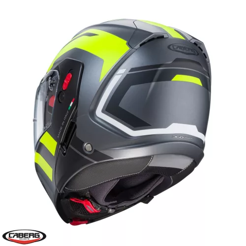 Casca Caberg Horus X Road L1 gun metal /negru/galben fluor mat Pinlock ready