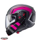 Casca Caberg Horus X Road M1 gun metal /negru/fuchsia mat Pinlock ready - lentila Pinlock inclusa - Titanium/negru/fuchsia mat