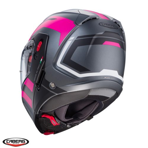 Casca Caberg Horus X Road M1 gun metal /negru/fuchsia mat Pinlock ready - lentila Pinlock inclusa - Titanium/negru/fuchsia mat