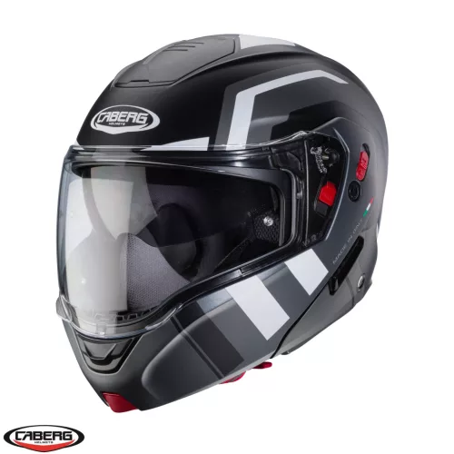 Casca Caberg Horus X Road M4 negru/gun metal /alb mat Pinlock ready