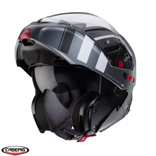 Casca Caberg Horus X Road M4 negru/gun metal /alb mat Pinlock ready