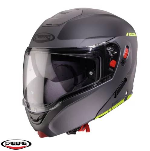 Casca Caberg Horus X Ray L6 negru/gri/galben fluor mat Pinlock ready